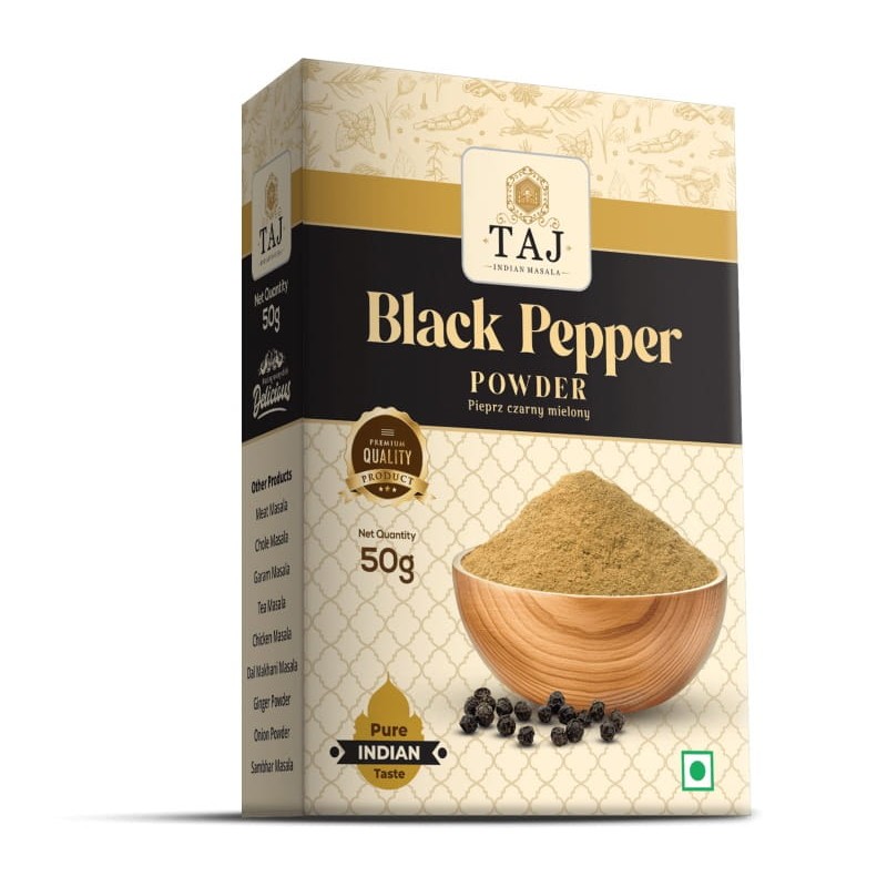 Mustapippuri Black Pepper, kokonainen, TAJ, 50g