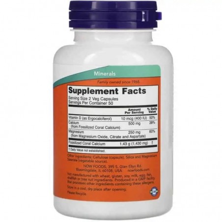 Coral Calcium Plus magnesiumin kanssa, NOW, 100 kapselia