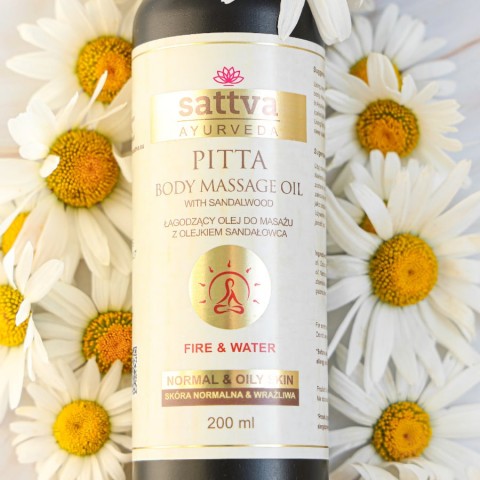 Hierontaöljy herkälle ja ongelmalliselle iholle Pitta, Sattva Ayurveda, 200ml