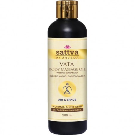 Hierontaöljy kuivalle ja kypsälle iholle Vata, Sattva Ayurveda, 200ml