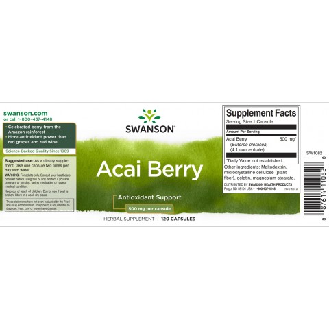 Acai Berry Extract, Swanson, 500mg, 120 capsules