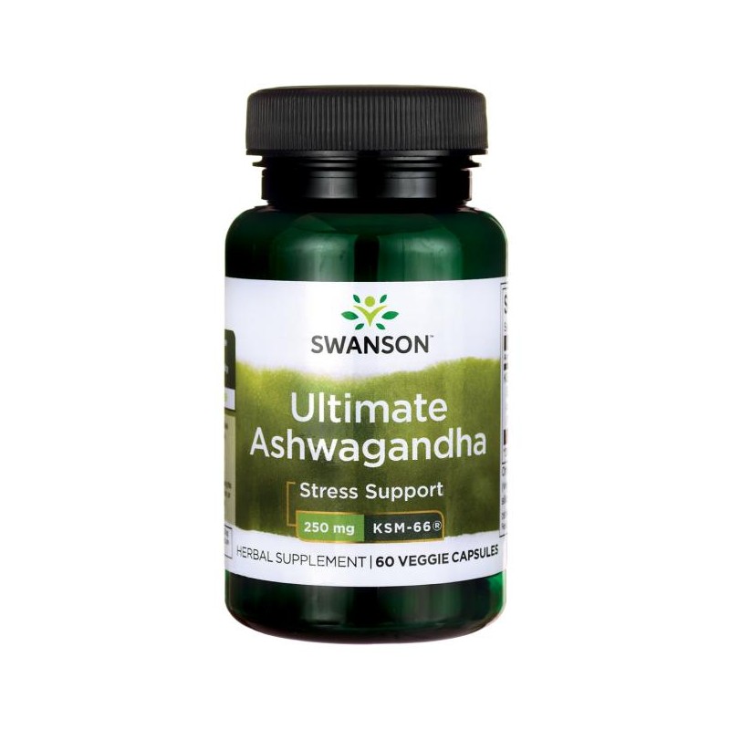 Ashwaganda KSM-66 uute, Swanson, 250mg, 60 kapselia Ashwaganda KSM-66 uute, Swanson, 250mg, 60 kapselia