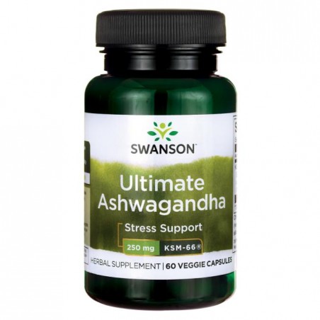 Ashwaganda KSM-66 uute, Swanson, 250mg, 60 kapselia