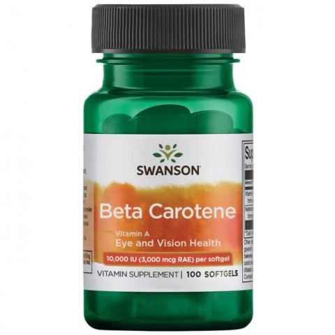 A-vitamiini beetakaroteeni, Swanson, 3000mcg, 100 kapselia
