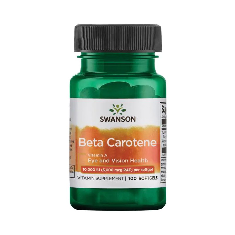 A-vitamiini beetakaroteeni, Swanson, 3000mcg, 100 kapselia A-vitamiini beetakaroteeni, Swanson, 3000mcg, 100 kapselia