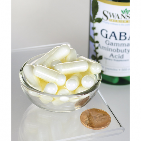 Gamma-aminovoihappo GABA, Swanson, 500mg, 100 kapselia