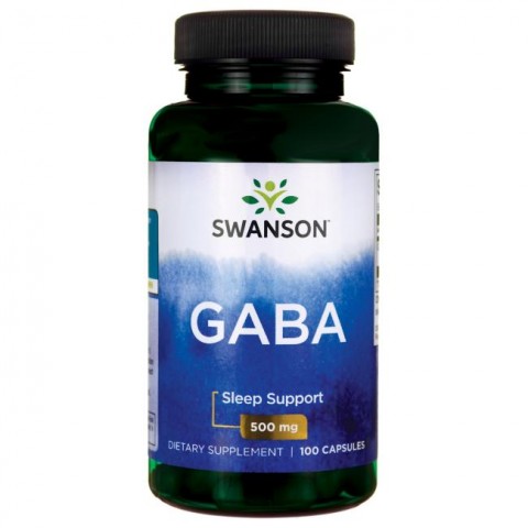Gamma-aminovoihappo GABA, Swanson, 500mg, 100 kapselia