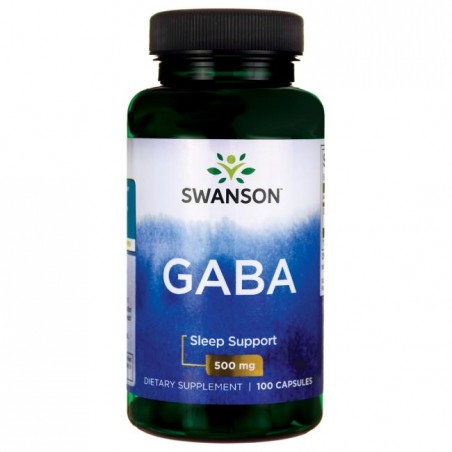 Gamma-aminovoihappo GABA, Swanson, 500mg, 100 kapselia