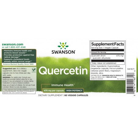 Kversetiini, Swanson, 475mg, 60 kapselia
