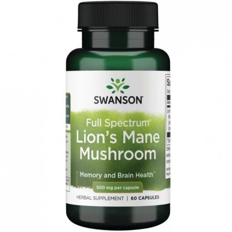 Leijonankarvasieni, Swanson, 500mg, 60 kapselia