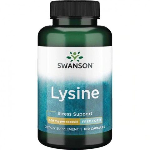 L-Lysiini Lysine, Swanson, 500mg, 100 kapselia