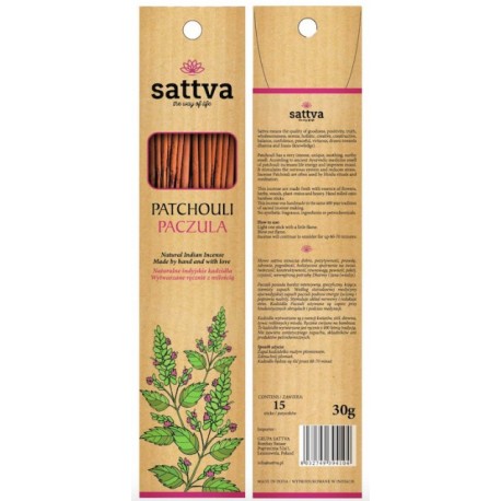 Patchouli scented incense sticks Patchouli, Sattva Ayurveda, 15 pcs.