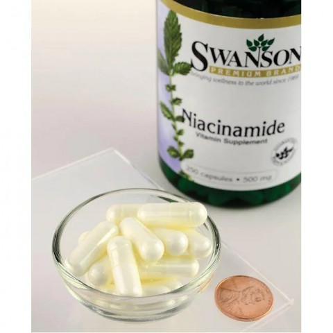 B3-vitamiini Niasiini, Swanson, 500mg, 250 kapselia