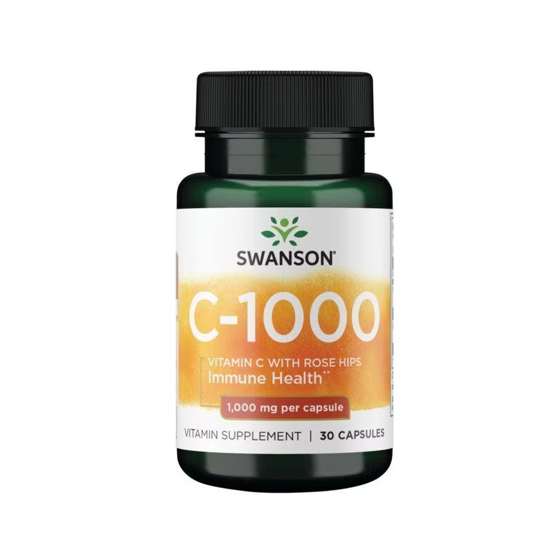 Vitamin C with Rose Hips extract, Swanson, 1000mg, 30 capsules Vitamin C with Rose Hips extract, Swanson, 1000mg, 30 capsules