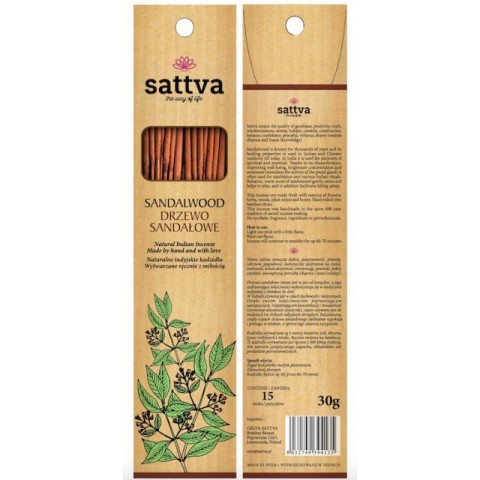 Incense sticks Sandalwood, Sattva Ayurveda, 15 pcs.