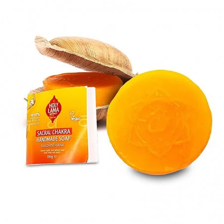 Sacral Chakra Soap in Palm Leaf Svadisthana, Holy Lama, 100g