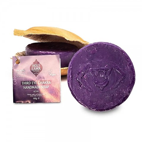 Third eye chakra soap in palm leaf Ajna, Holy Lama, 100g