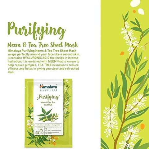 Purifying Neem and Tea Tree Sheet Face Mask, Himalaya, 30ml