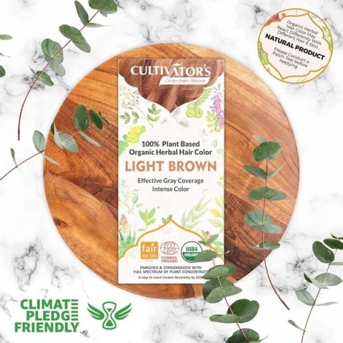 Kasvipohjainen vaaleanruskea hiusväri Light Brown, Cultivator's, 100g