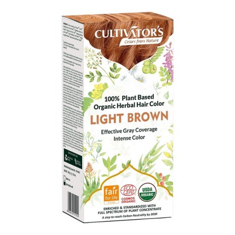 Русая краска для волос на растительной основе Light Brown, Cultivator's, 100г