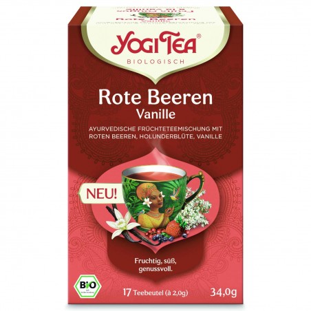 Marja Vanilja maustettu marjatee, Yogi Tea, 17 pakettia