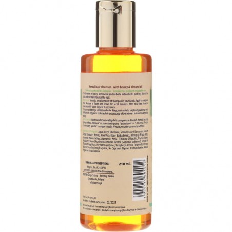 Ravitseva hiusshampoo hunajalla ja mantelihunajalla, Sattva Ayurveda, 210ml