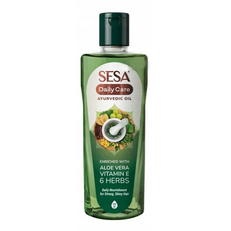 Ayurvedic hair oil with aloe vera and vitamin E for daily care, Sesa, 100ml