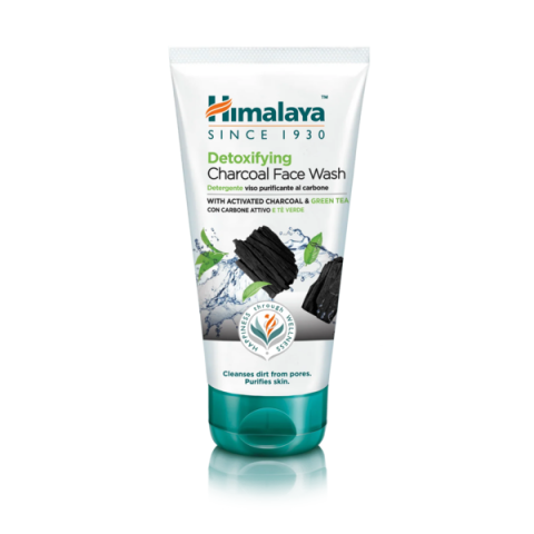 Detoxifying Facial Wash Gel, jossa on aktiivihiiltä ja vihreää puuta, Himalaya, 150ml