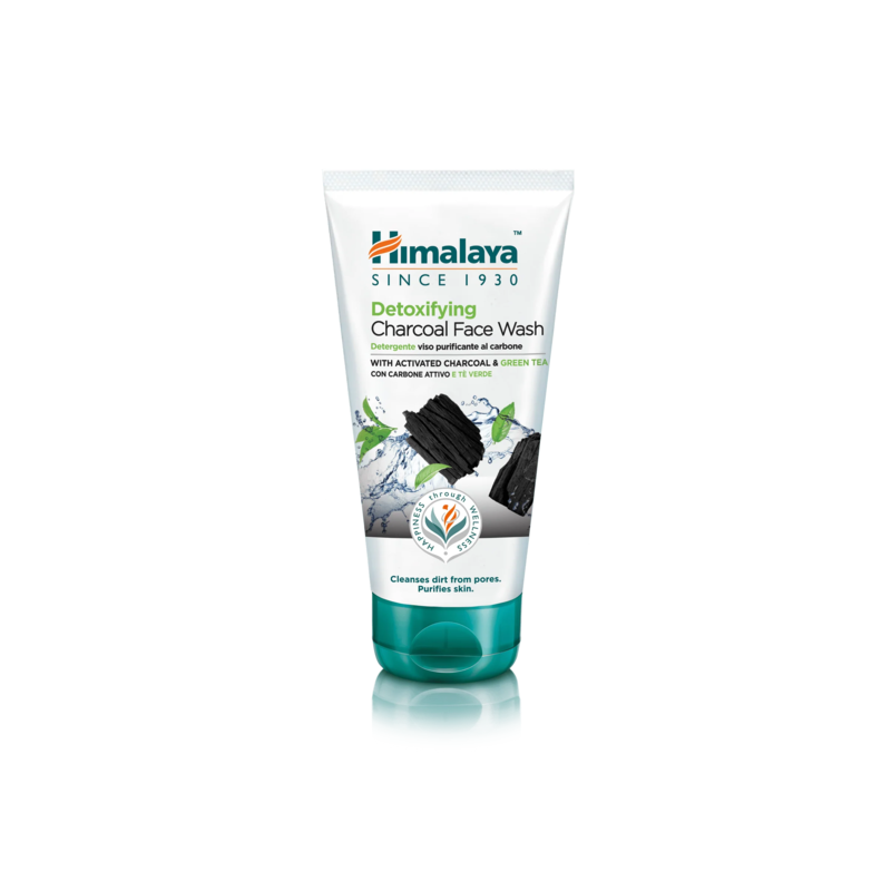 Detoxifying Facial Wash Gel, jossa on aktiivihiiltä ja vihreää puuta, Himalaya, 150ml