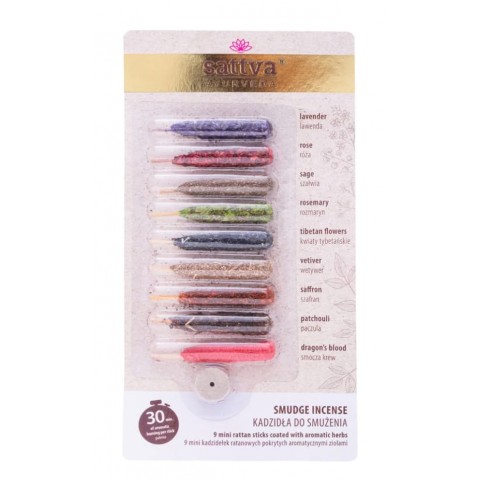 Smudge-tuoksusetti, Sattva Ayurveda, 9 kpl.