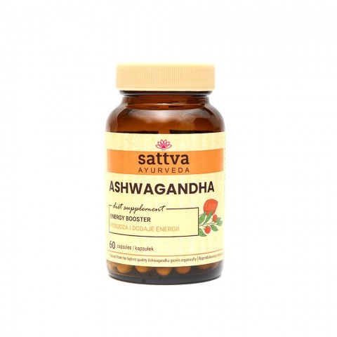 Ashwagandha ravintolisä, Sattva Ayurveda, 60 kapselia