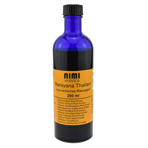 Rentouttava hierontaöljy Narayana Thailam, Nimi Ayurveda, 200 ml