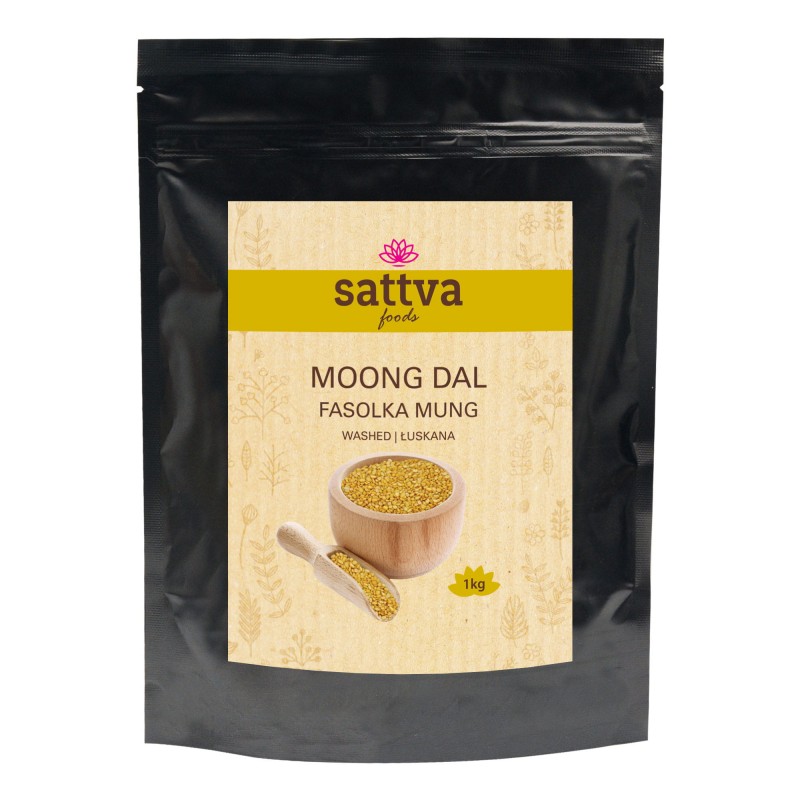Moong Dal Mungopavut, rikottu, pesty, Sattva Foods, 1kg Moong Dal Mungopavut, rikottu, pesty, Sattva Foods, 1kg