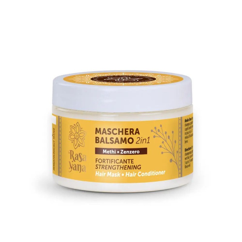 Vahvistavat hiukset 2-in-1 naamio-hoitoaine sarviapilalla ja inkiväärillä, Rasayana Biokosmesi, 150ml Vahvistavat hiukset 2-in-1 naamio-hoitoaine sarviapilalla ja inkiväärillä, Rasayana Biokosmesi, 150ml