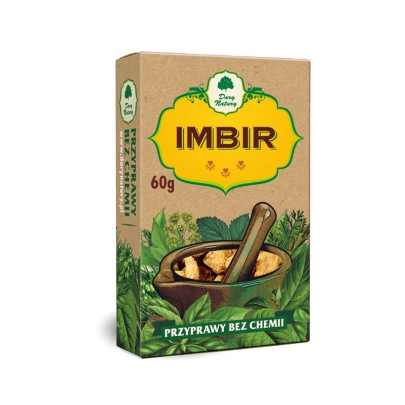 Inkiväärijuuri, kuivattu jauhettu, Dary Natury, 60g