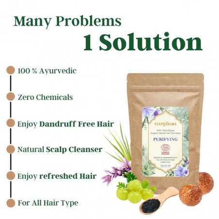 Puhdistava yrttihiusshampoojauhe, Cultivator's, 250g