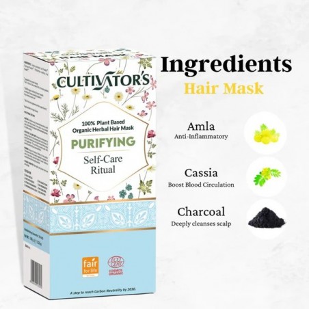 Puhdistava kasviperäinen hiusnaamiojauhe Purifying, Cultivator's, 100g