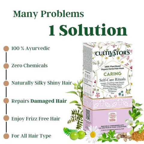 Suojaava kasviperäinen hiusnaamio jauhe Caring, Cultivator's, 100g