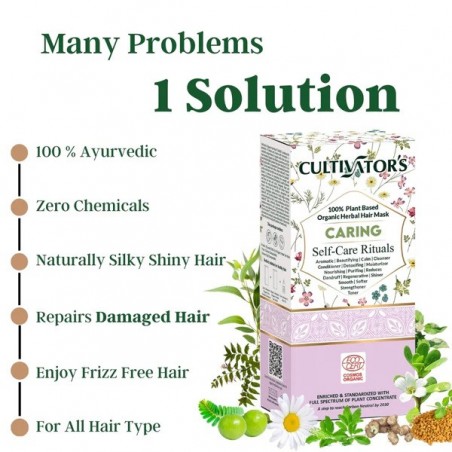Suojaava kasviperäinen hiusnaamio jauhe Caring, Cultivator's, 100g