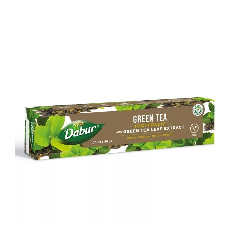 Vihreää teetä sisältävä yrttihammastahna Vihreä tee, Dabur, 100 ml Vihreää teetä sisältävä yrttihammastahna Vihreä tee, Dabur, 100 ml