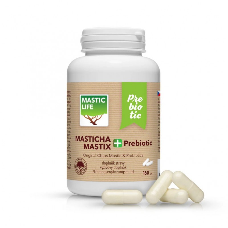 Mastic+, Mastic Life, 160 kapselia, prebiootit Helicobacter Mastic+ -bakteeria vastaan Mastic+, Mastic Life, 160 kapselia, prebiootit Helicobacter Mastic+ -bakteeria vastaan