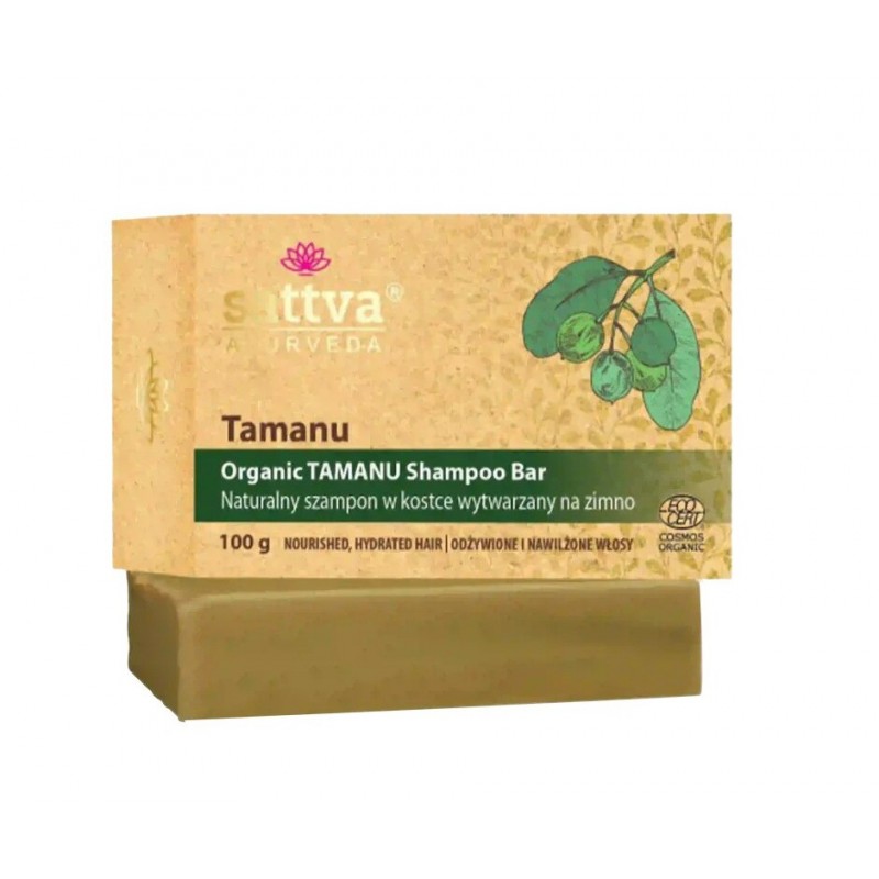 Tamanu kiinteä shampoo, luomu, Sattva Ayurveda, 100g