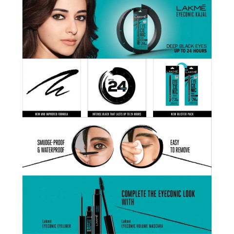 copy of Eyeliner Kajal Deep Black, Lakme, musta, 0,35g