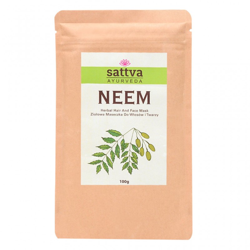 Nimbamedium jauhe kasvojen ja hiusten naamioihin Neem, Sattva Ayurveda, 100g