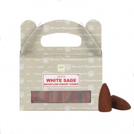 Backflow Waterfall Effect cones White Sage Backflow, Satya, 75g