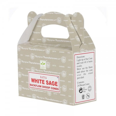 White Sage Backflow vesiputousvaikutteiset kartiot, Satya, 75g