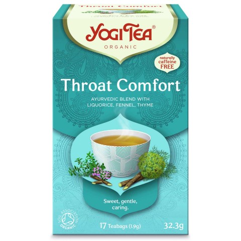 Prieskoninė ajurvedinė arbata Throat Comfort, ekologiška, Yogi Tea, 17 pakelių