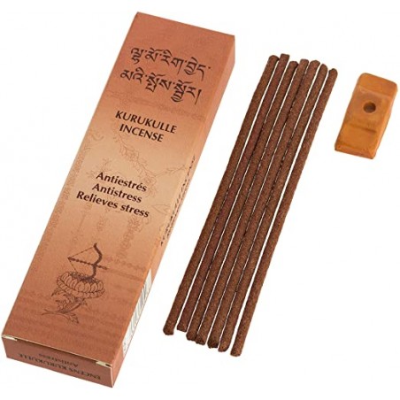 Tibetan incense sticks Kurukulle Relieves Stress, with holder, 20 sticks