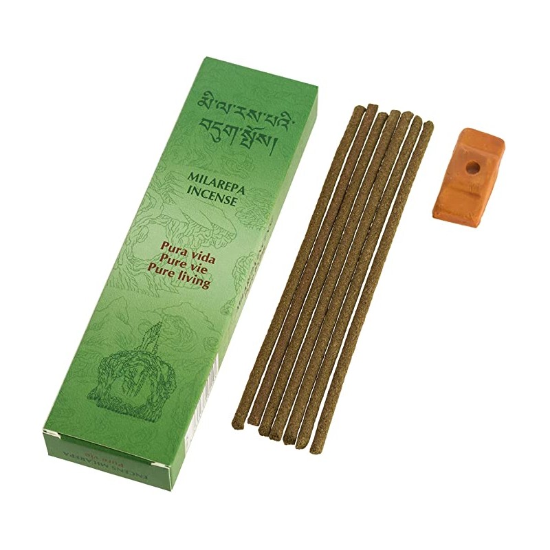 Tibetan incense sticks Milarepa Pure living, with holder, 20 sticks