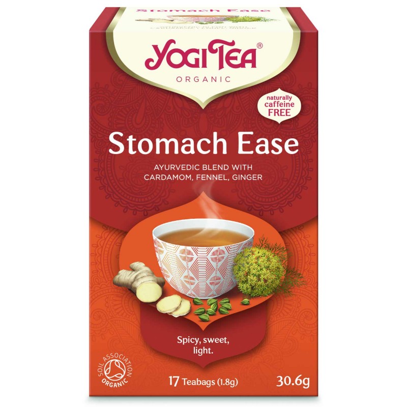 Stomach Ease Spiced Ayurvedic Digestive Tea, Organic, Yogi Tea, 17 Bags